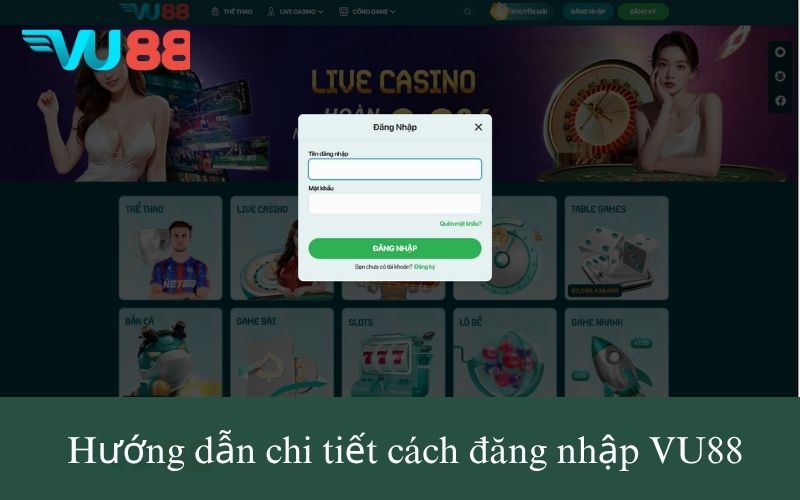 Hướng dẫn chi tiết cách đăng nhập VU88